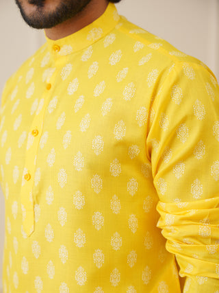 Men's Cotton Floral printed kurta only