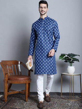 Men's Cotton Floral printed Kurta Only