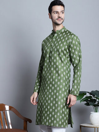 Men's Cotton Floral printed Kurta Only