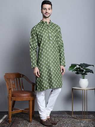 Men's Cotton Floral printed Kurta Only