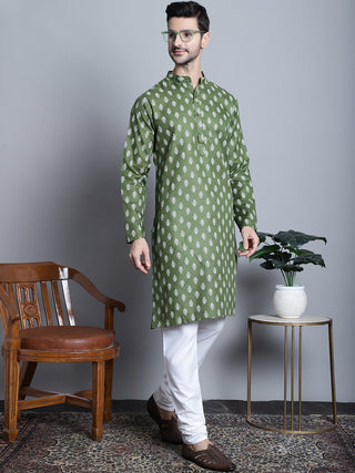 Men's Cotton Floral printed Kurta Only