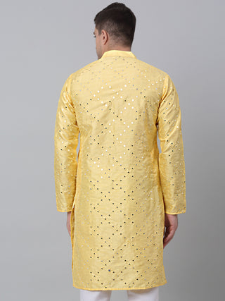 Lemon Mirror Work Kurta Only