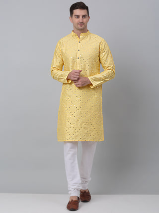 Lemon Mirror Work Kurta Only