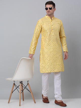 Lemon Mirror Work Kurta Only