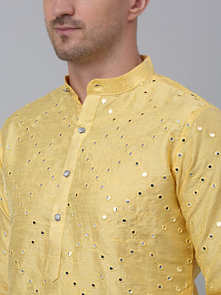 Lemon Mirror Work Kurta Only