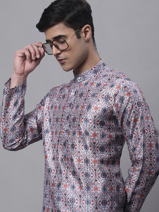 Men's Blue Digital Printed Kurtas