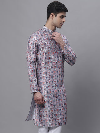 Men's Blue Digital Printed Kurtas