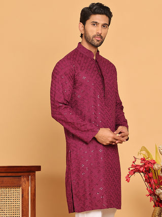 Embroidered Chikankari and Sequence Kurtas for Men