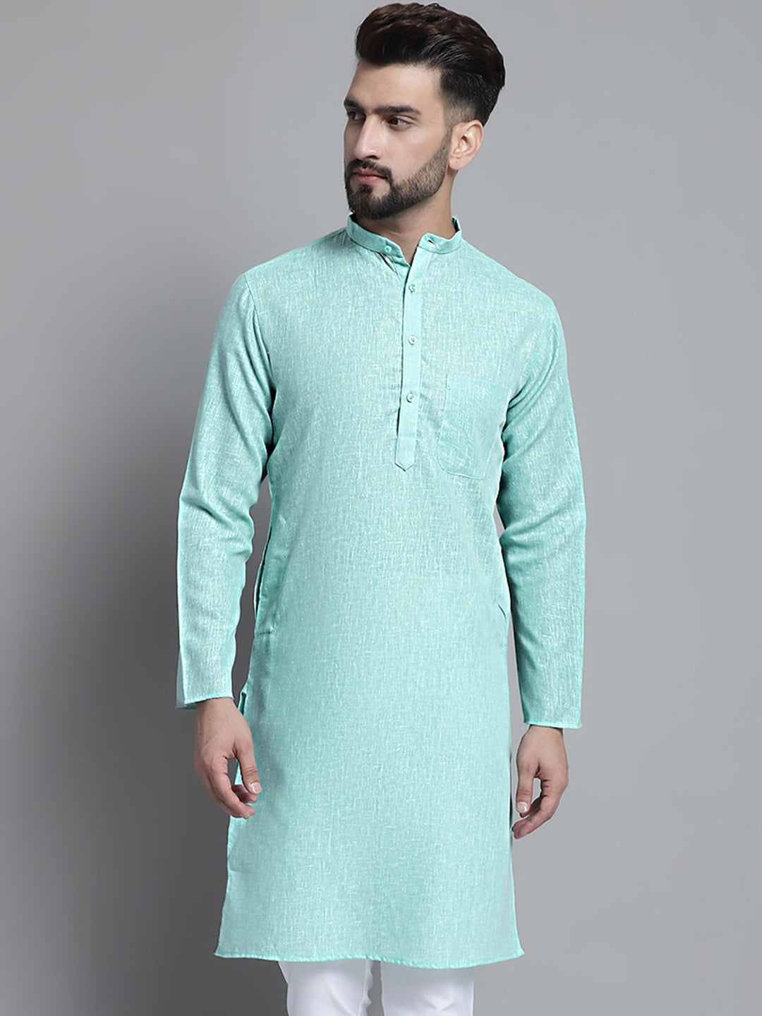 Men's Solid Pure Cotton Kurta Only
