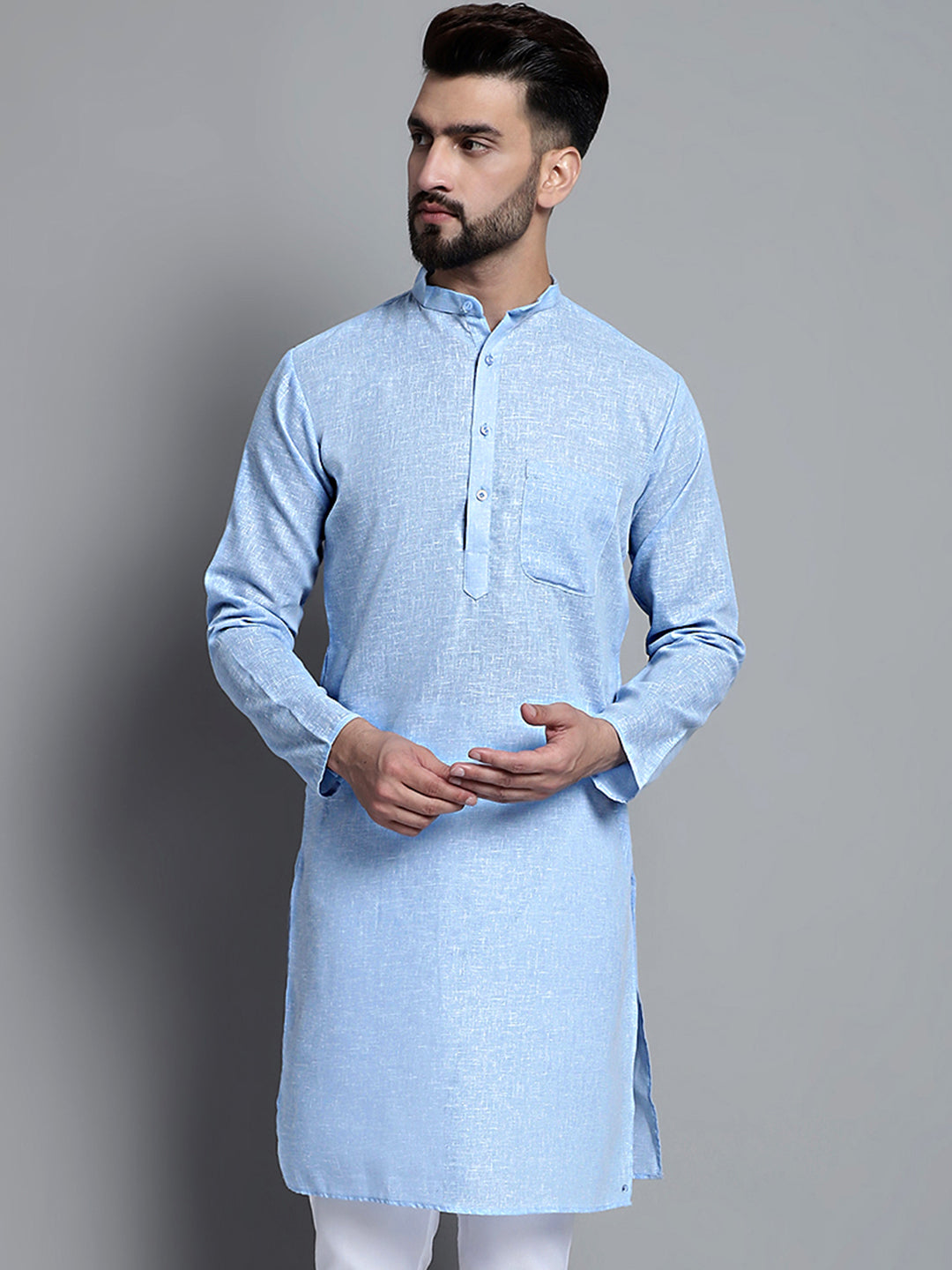 Men's Solid Pure Cotton Kurta Only