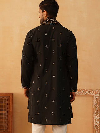 Embroidered & Sequin Kurta With Dupatta