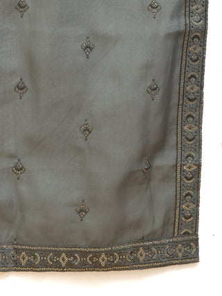 Embroidered & Sequin Kurta With Dupatta