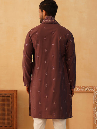 Embroidered & Sequin Kurta With Dupatta