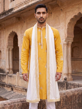 Embroidered & Sequin Kurta With Dupatta