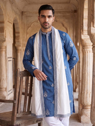 Embroidered & Sequin Kurta With Dupatta