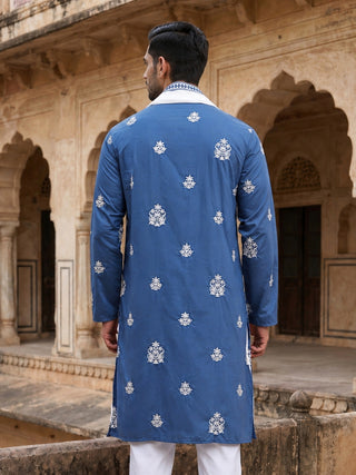 Embroidered & Sequin Kurta With Dupatta