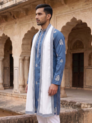 Embroidered & Sequin Kurta With Dupatta