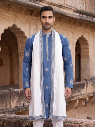 Embroidered & Sequin Kurta With Dupatta