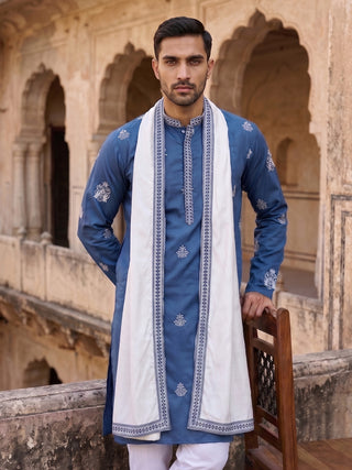 Embroidered & Sequin Kurta With Dupatta