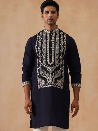 Silk Blend Embroidered Kurtas