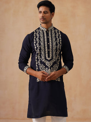 Silk Blend Embroidered Kurtas