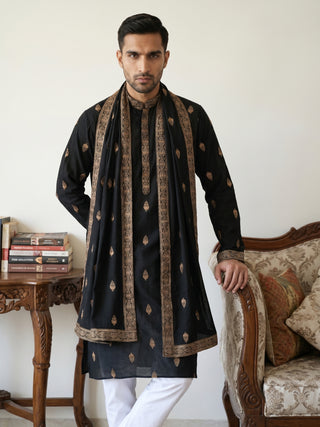 Silk Blend Embroidered Kurta