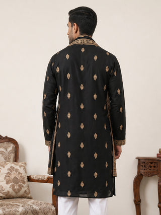 Silk Blend Embroidered Kurta