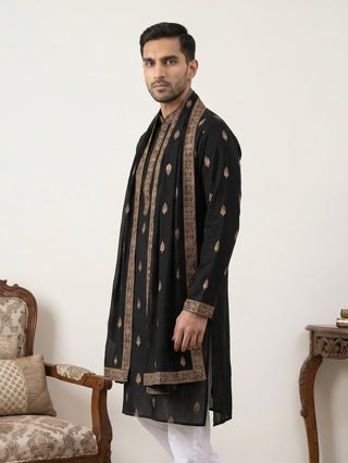 Silk Blend Embroidered Kurta