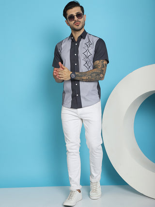 Printed Half Sleeve Lycra Shirt for Men