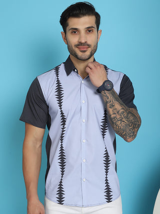 Printed Half Sleeve Lycra Shirt for Men