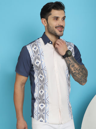 Printed Half Sleeve Lycra Shirt for Men