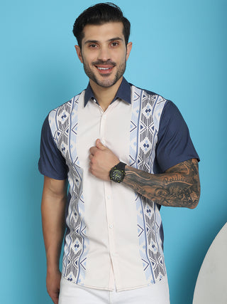 Printed Half Sleeve Lycra Shirt for Men