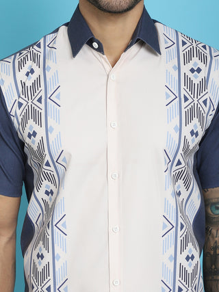 Printed Half Sleeve Lycra Shirt for Men