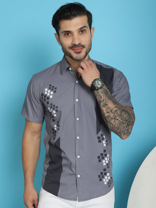 Printed Half Sleeve Lycra Shirt for Men