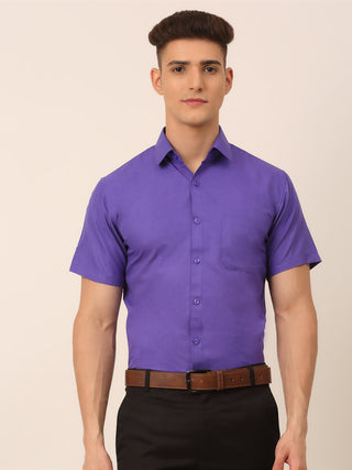 Men's Cotton Solid Half Sleeves Formal Shirt