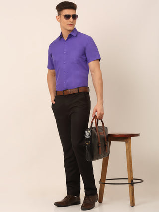 Men's Cotton Solid Half Sleeves Formal Shirt