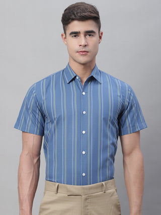 Men's Blue Striped Formal Shirt