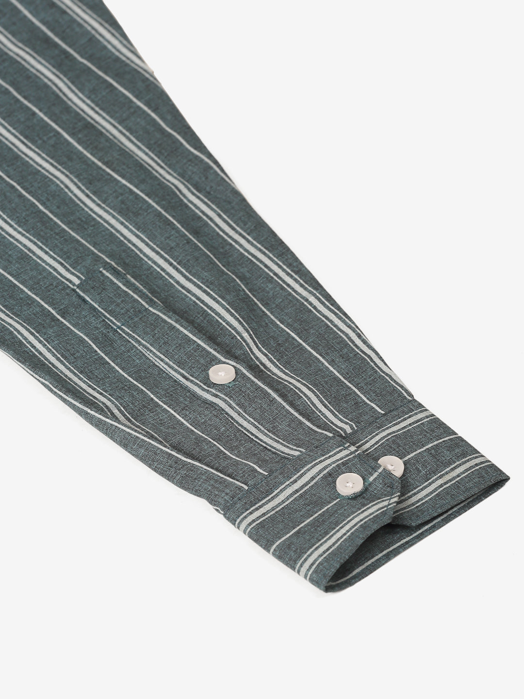 Men Grey & White Classic Striped Formal Shirt