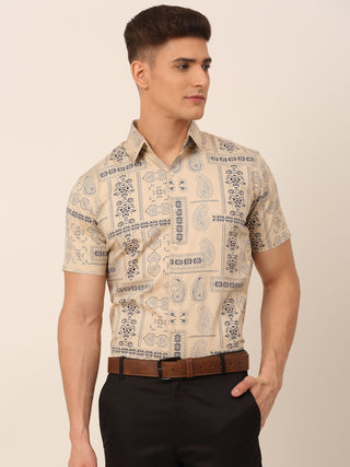 Indian Needle Men's Cotton Printed Formal Shirts