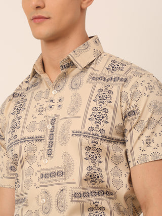 Indian Needle Men's Cotton Printed Formal Shirts