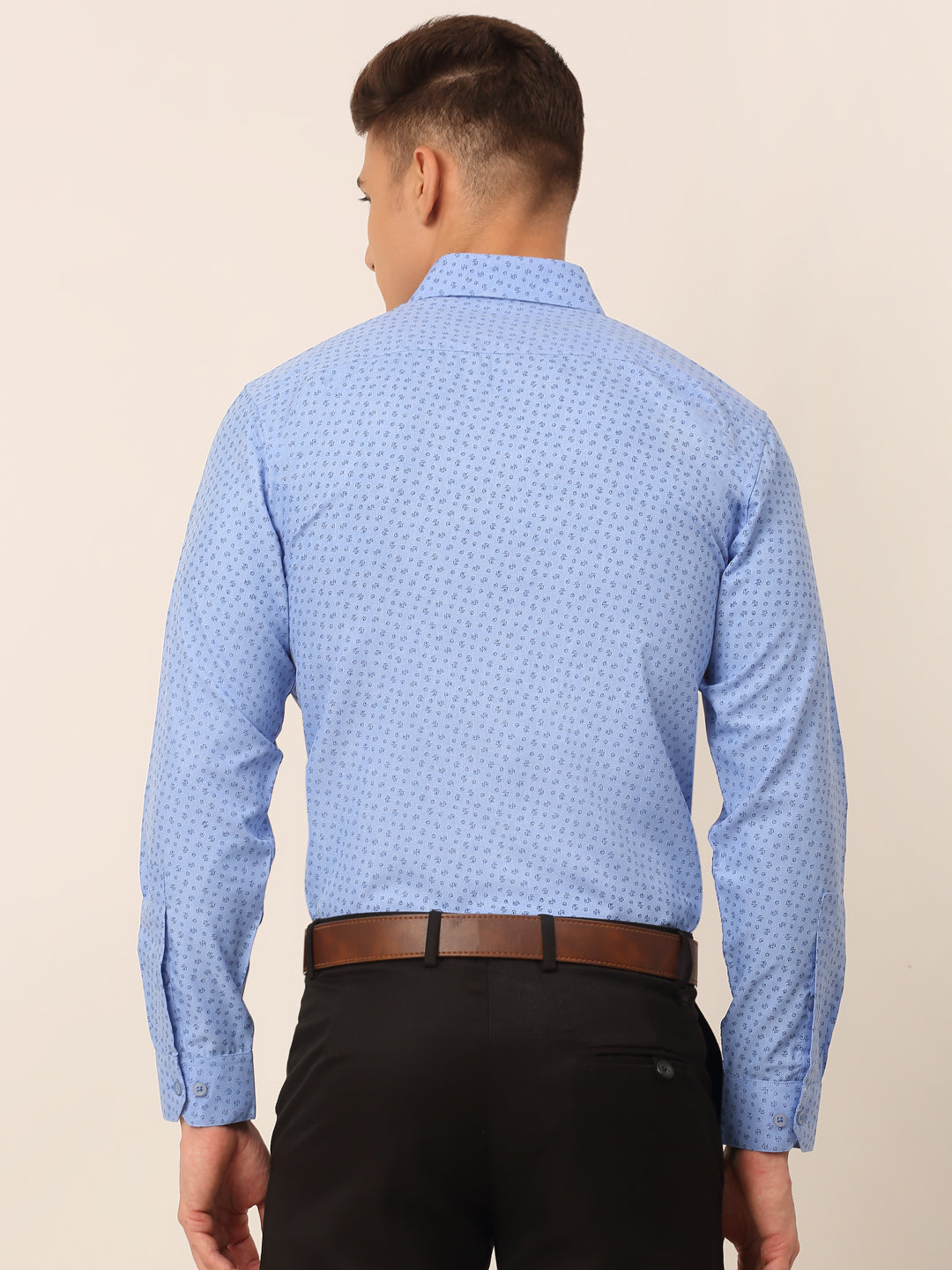 Men Blue Classic Printed Formal Shirt