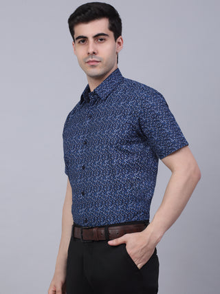 Indian Needle Men's Cotton Half Sleeve Printed Formal Shirts