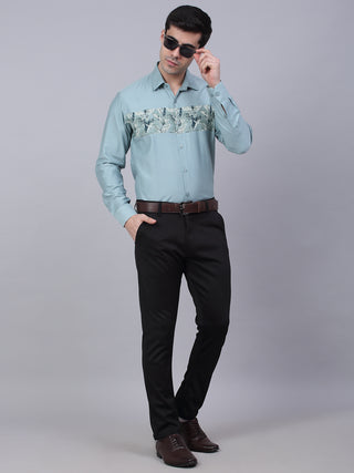 Indian Needle Men's Cotton Lycra Printed Formal Shirts