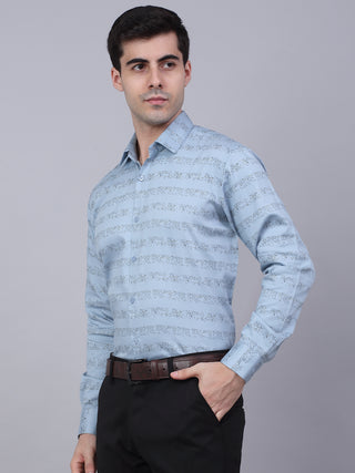 Indian Needle Men's Cotton Lycra Printed Formal Shirts