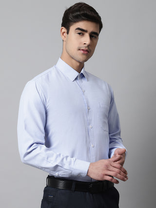 Men Light Blue Checks Pure Cotton Formal Shirt