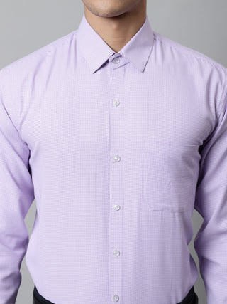 Men Purple Checks Pure Cotton Formal Shirt