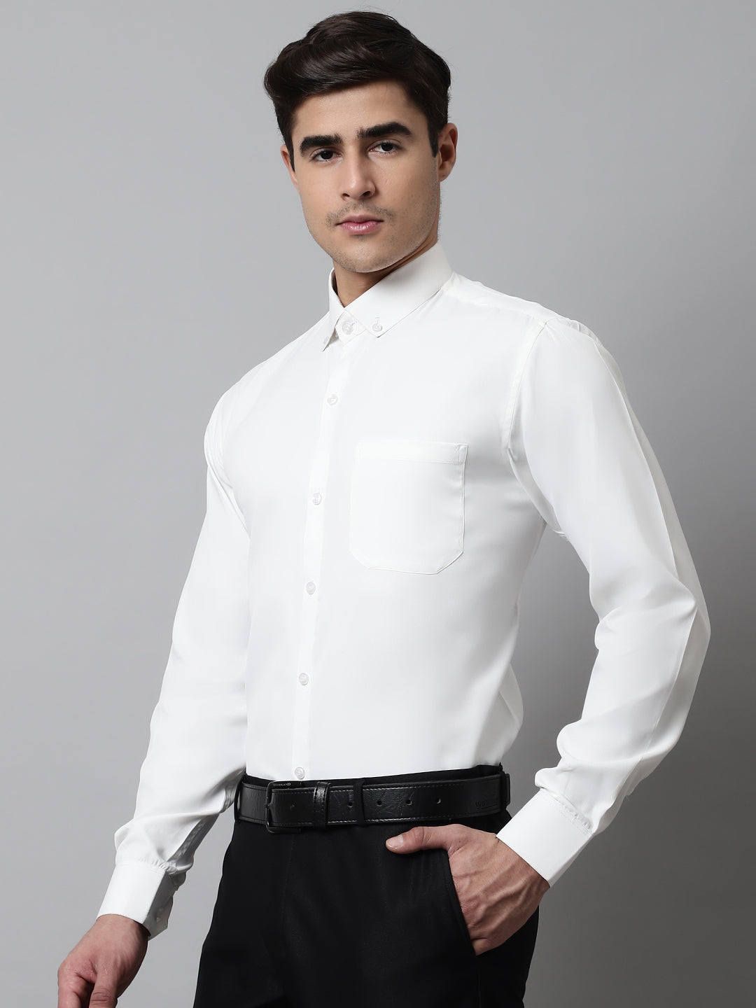 Men White Classic Cotton Formal Shirt