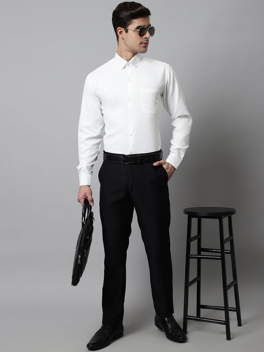 Men White Classic Cotton Formal Shirt