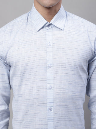 Men Light-Grey Cotton Classic Formal Shirt