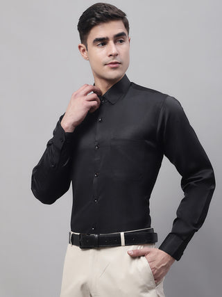 Men's Black Dobby Textured Formal Shirt